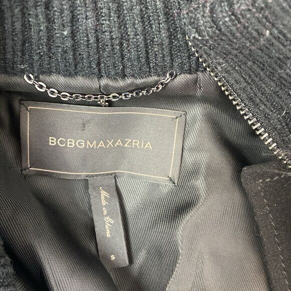 BCBG Black Ryder Fur Trim Vintage Look Pancho Cape Coat S - Picture 8 of 9